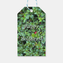 Feestelijke Green Holly Berry Christmas Gift Label Cadeaulabel