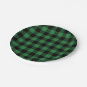 Feestelijke Green Plaid Pattern Vakantiepapier Bor Papieren Bordje (Gekanteld)