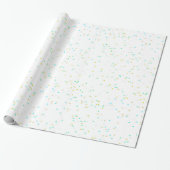 Feestelijke Green Star Confetti Gift Wrap Cadeaupapier (Uitgerold)