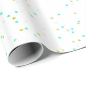 Feestelijke Green Star Confetti Gift Wrap Cadeaupapier (Rol Hoek)