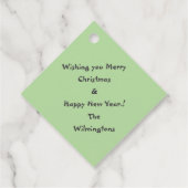 Feestelijke Green Tree Christmas Gift Label (Achterkant)