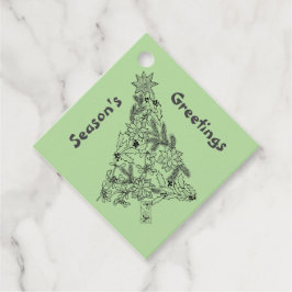 Feestelijke Green Tree Christmas Gift Label