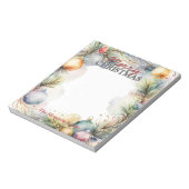 Feestelijke grens van dennentakken Kerstmis Notitieblok (Linkerzijde)