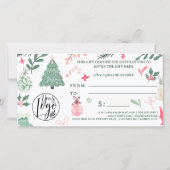 Feestelijke grillige kerst logo cadeaubon (Achterkant)