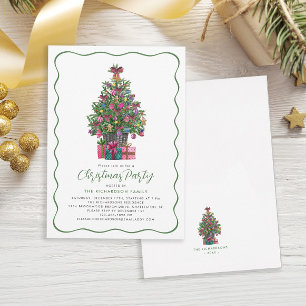 Feestelijke grillige kerstboomfeest groen kaart