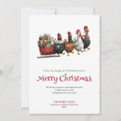 Feestelijke grillige kippen Kerstkaart (Voorkant)