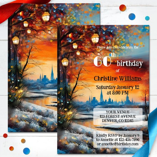 Feestelijke grillige volwassen winter verjaardagsf kaart