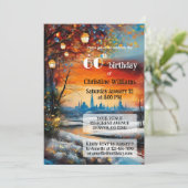 Feestelijke grillige volwassen winter verjaardagsf kaart (Staand voorkant)