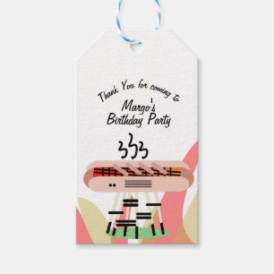 Feestelijke Grilparty met Hotdogs Koken Cadeaulabel