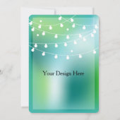 Feestelijke Groen Blauw Glow String Lichte bruilof Kaart (Achterkant)