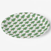 Feestelijke Groen Bruin Kerstbomen Patroon Papieren Bordje (Gekanteld)