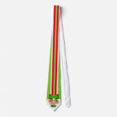 Feestelijke GROEN met Rood en Wit op Prettige Fees Stropdas (Voorkant)