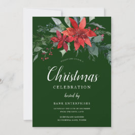 Feestelijke Groene Bloemen Kerstfeest Kaart