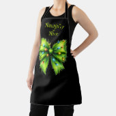 Feestelijke groene bont bow-lights stout of leuke  schort (Insitu)