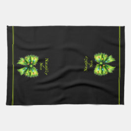 Feestelijke groene bont bow-lights stout of leuke  theedoek