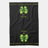 Feestelijke groene bont bow-lights stout of leuke  theedoek (Verticaal)