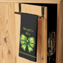 Feestelijke groene bont bow-lights stout of leuke  theedoek