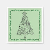 Feestelijke Groene Boom Kerstfeest Servet (Voorkant)