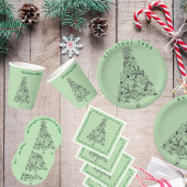 Feestelijke groene boom kerstfeest uitnodiging