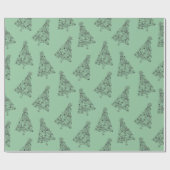 Feestelijke groene boom op Eton Blue Christmas Cadeaupapier (Vlak)