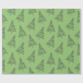 Feestelijke Groene Boom op Pistache Kerstmis Cadeaupapier (Vlak)