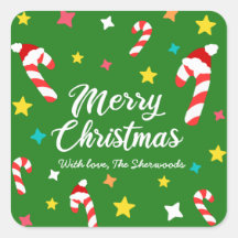 Feestelijke Groene Candy Cane Patroon Vrolijk Kers