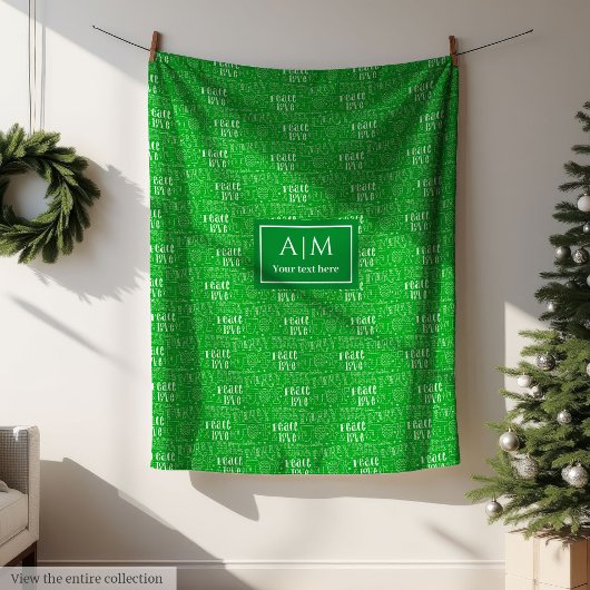 Feestelijke groene deken met kerstbelettering