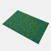 Feestelijke groene dennenboomtakken deurmat (Schuin)