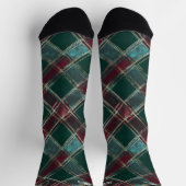 Feestelijke Groene en Bourgondische Kerst Plakken  Sokken (Top)
