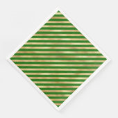Feestelijke Groene en Gouden Diagonale Strepen Ser Servet (Hoek)