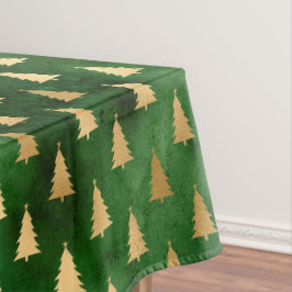 Feestelijke groene en gouden folie winter kerstboo tafelkleed