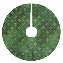 Feestelijke groene en gouden folie wintervlokken kerstboom rok