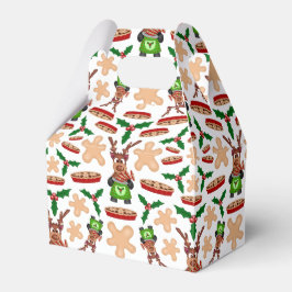 Feestelijke groene en rode Kasky kerstrendieren Bedankdoosjes