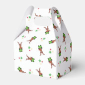 Feestelijke groene en rode Kasky kerstrendieren Bedankdoosjes (Achterkant)