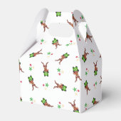 Feestelijke groene en rode Kasky kerstrendieren Bedankdoosjes (Voorkant Zijde)