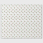 Feestelijke groene en rode Kasky kerstrendieren Cadeaupapier (Vlak)