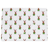 Feestelijke groene en rode Kasky kerstrendieren Groot Cadeauzakje (Voorkant)