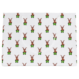 Feestelijke groene en rode Kasky kerstrendieren Groot Cadeauzakje