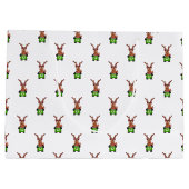 Feestelijke groene en rode Kasky kerstrendieren Groot Cadeauzakje (Achterkant)