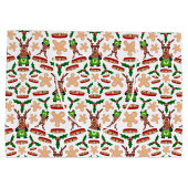 Feestelijke groene en rode Kasky kerstrendieren Groot Cadeauzakje (Achterkant)