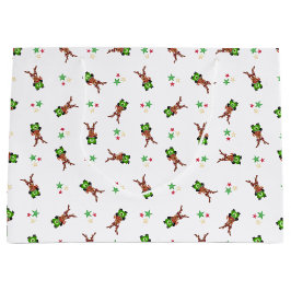 Feestelijke groene en rode Kasky kerstrendieren Groot Cadeauzakje