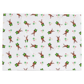 Feestelijke groene en rode Kasky kerstrendieren Groot Cadeauzakje (Achterkant)