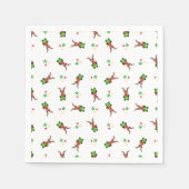 Feestelijke groene en rode Kasky kerstrendieren Servet (Voorkant)