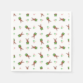 Feestelijke groene en rode Kasky kerstrendieren Servet