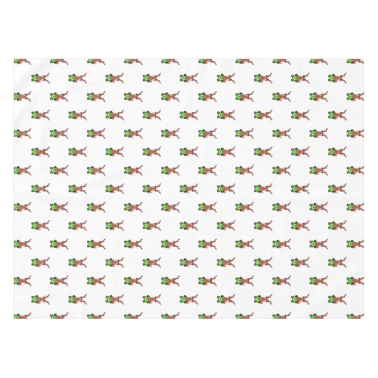 Feestelijke groene en rode Kasky kerstrendieren Tafelkleed (Voorkant (Horizontaal))