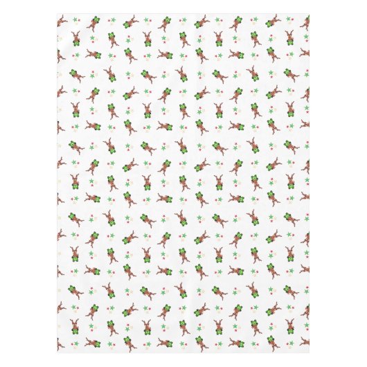 Feestelijke groene en rode Kasky kerstrendieren Tafelkleed (Voorkant)