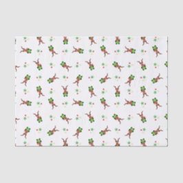 Feestelijke groene en rode Kasky kerstrendieren Tissuepapier