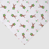 Feestelijke groene en rode Kasky kerstrendieren Tissuepapier (Detail)