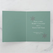 Feestelijke groene en witte script Kerstmis foto Kaart (Binnen)