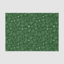 Feestelijke groene en witte winter kerstpatroon tissuepapier